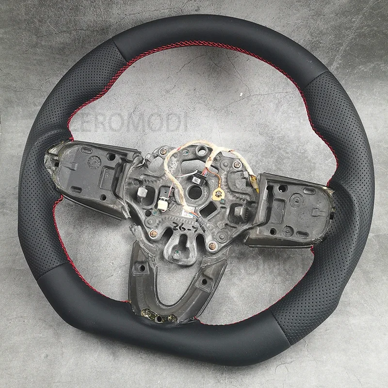 Flat Bottom Leather Steering Wheel For BMW MINI F56 F57 F60 JCW Cooper Country S