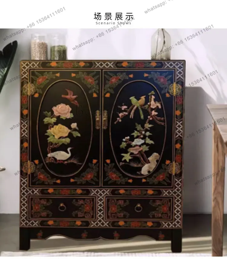 New Chinese traditional craftsmanship classical antique furniture home doorway entrance cabinet cabinets