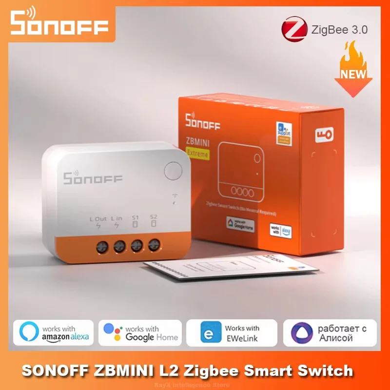 SONOFF Zigbee Extreme Switch Mini 2-way No Neutral Required ZBMINI-L2 Support Ewelink Alexa Home Assistant ZHA MQTT Smartthings