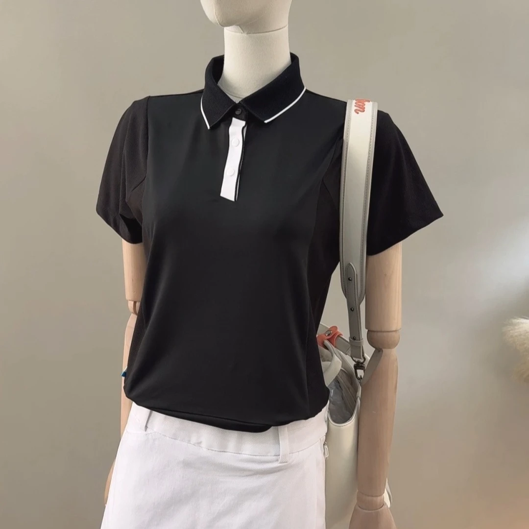 Women's Golf Polo Shirt 2026 Summer New Original Korean Casual Versatile Cooling Quick-Dry Breathable Moisture Wicking Stretch