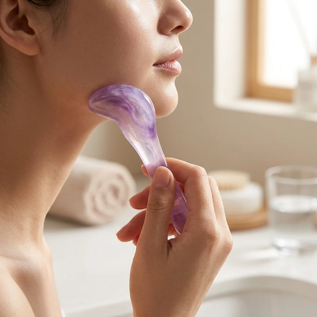 Professional Face Massage Roller Natural Resin Heart Shaped Facial Massager for Skin Care Home Yoga body massage tools