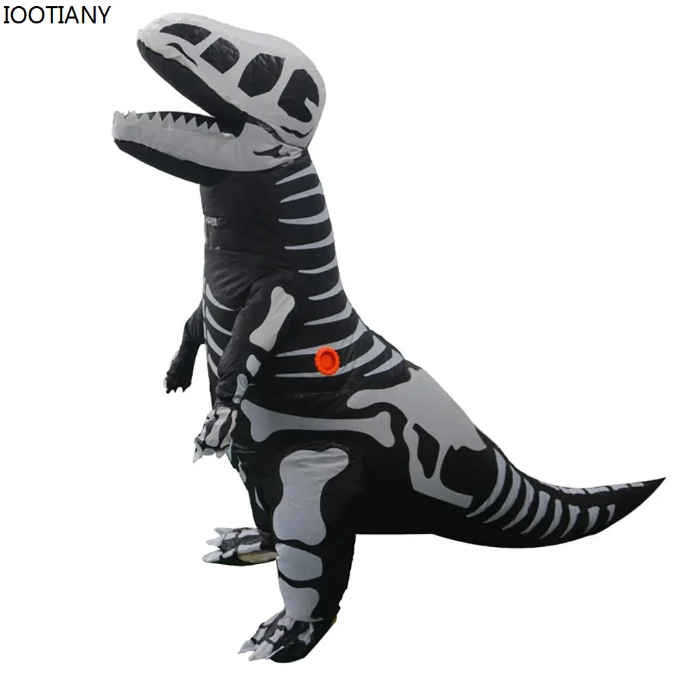 Halloween Dinosaur Role Play Inflatable Costume Children Adult Tyrannosaurus Rex Skeleton Doll Clothes Carnival Party Stage Set