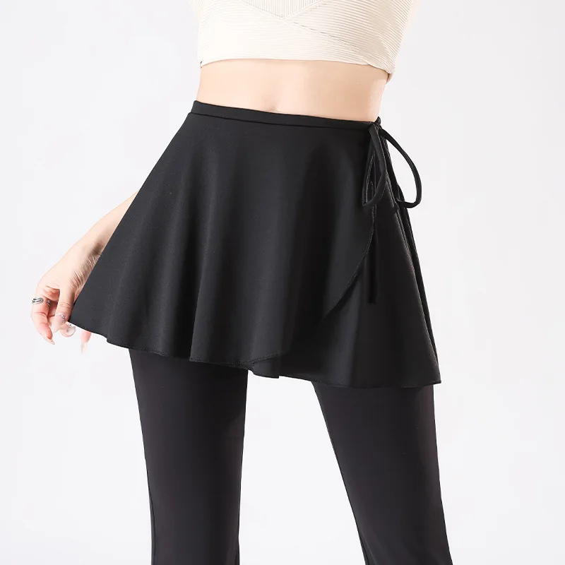 Women Mini Skirt Overlay with Tie Waist Ruffle A-Line Short Skirt for Yoga Leggings Summer Gym Workout Cover Up