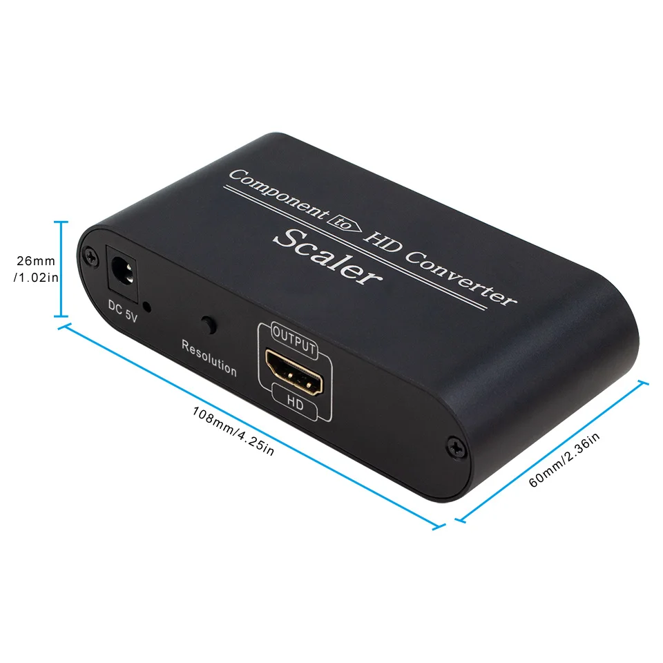 Konwerter YPbPr na HDMI 1080P Adapter Audio-Wideo z Dźwiękiem L/R dla PS2 DVD PSP Xbox Laptop PC do TV Monitora — zdjęcie produktu 6