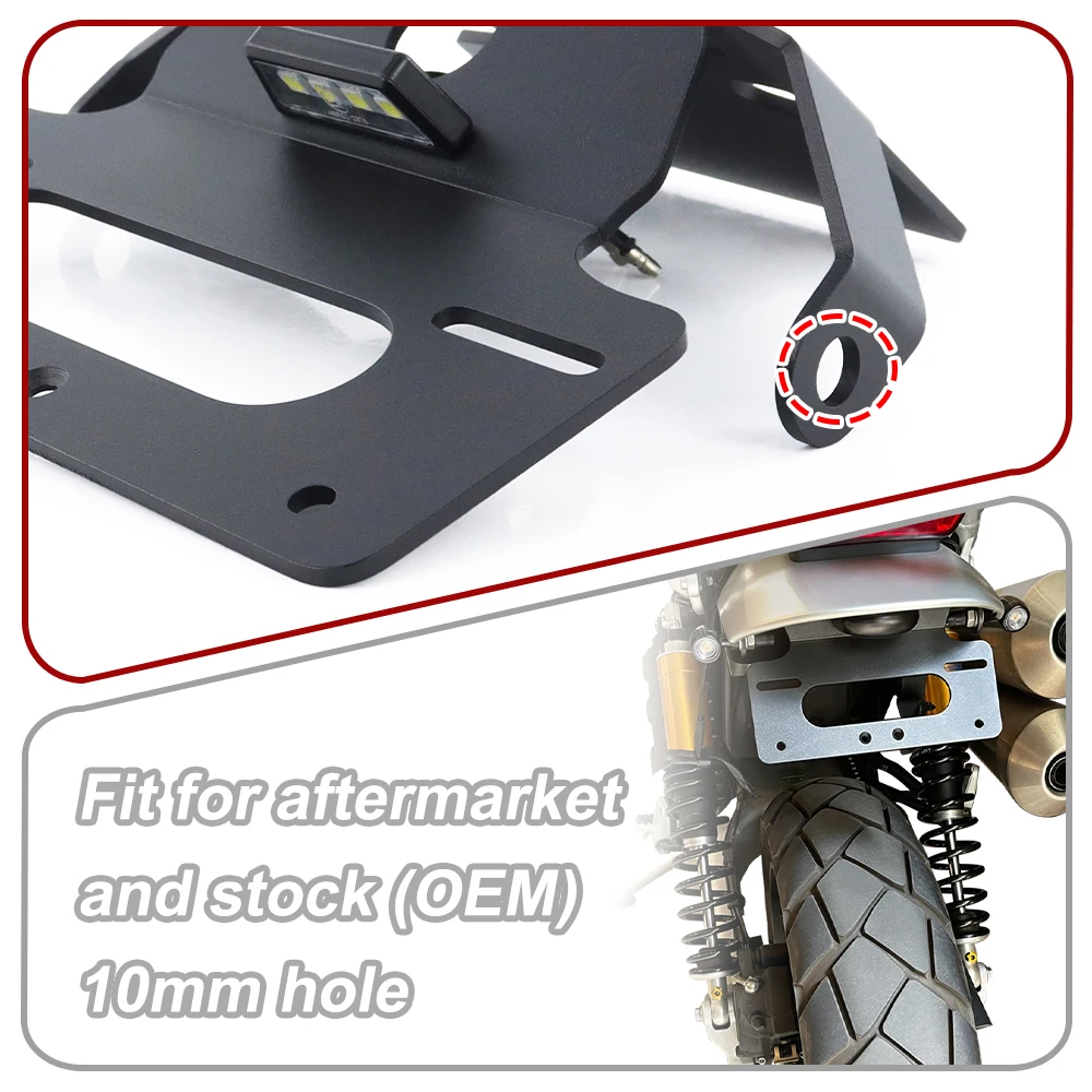 Fit For Triumph Scrambler 1200 XE /XC 2019-2024 Motorcycle License Number Plate Frame Holder Bracket Tail Tidy Fender Eliminator - view 6