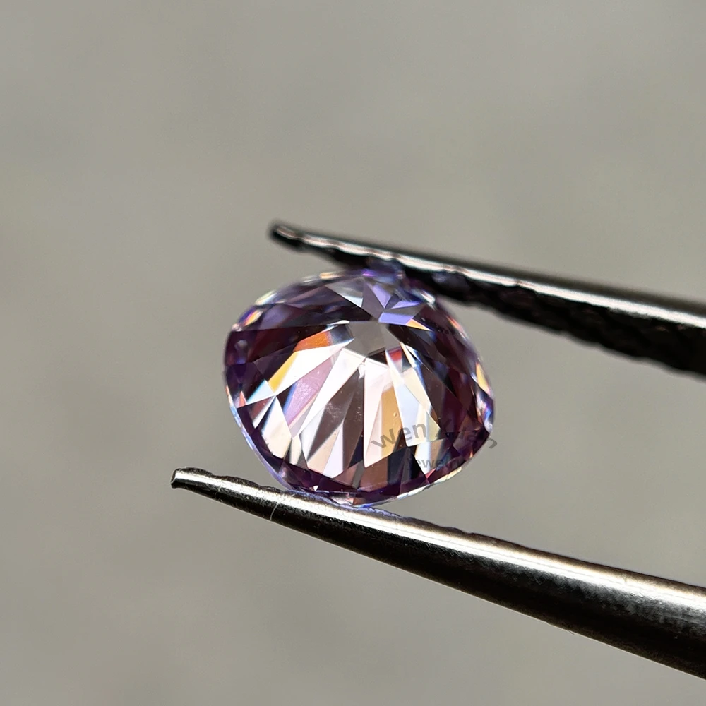 Cushion Cut Bright Purple VVS1 Loose Moissanite Stone Gemstone 6x6-10x10mm 1-4ct GRA Certificate DIY for Jewelry