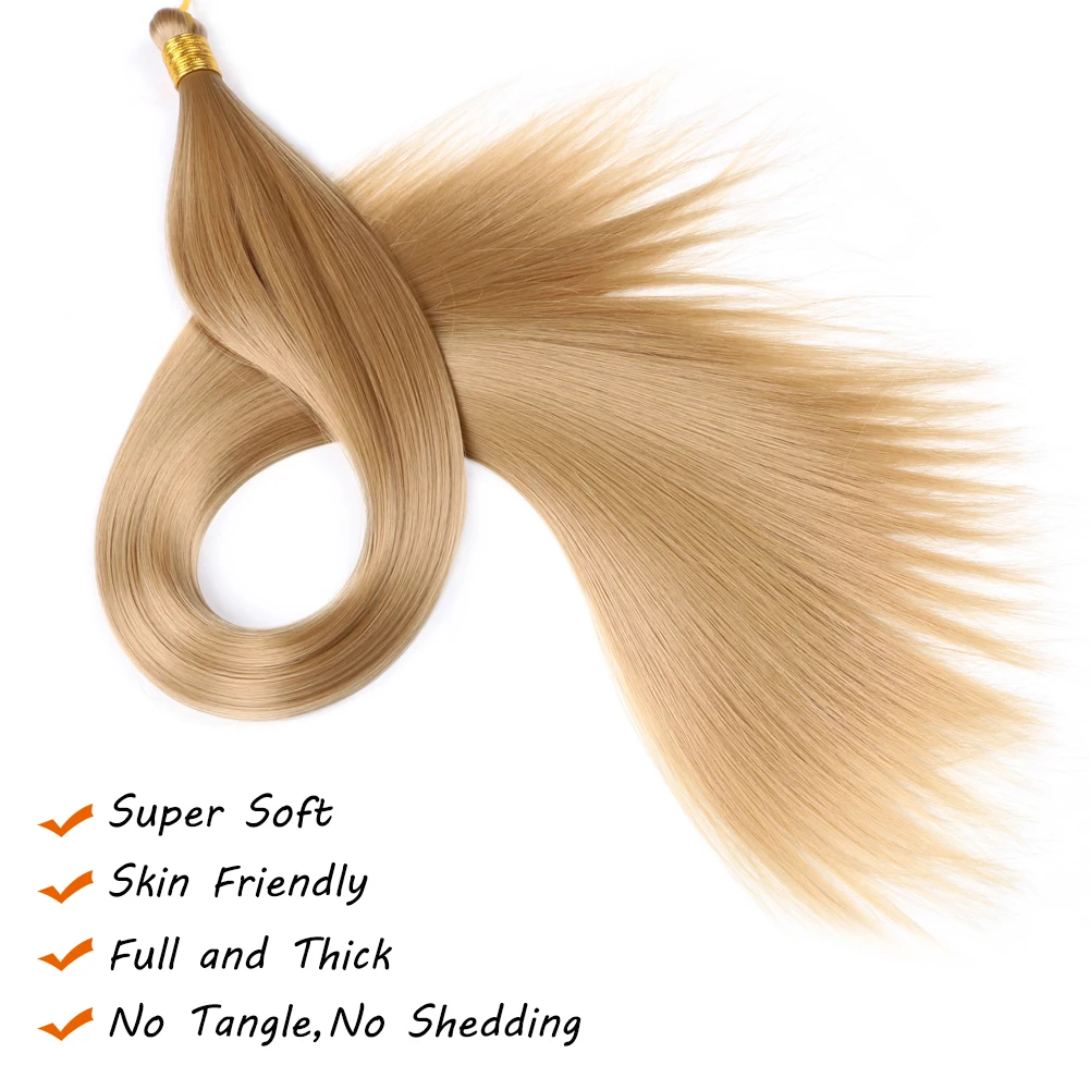 Bellqueen-Straight Pony Hair Extension para mulheres, Pacotes de tranças de crochê, tranças sintéticas, 22 polegadas, cinza, massa