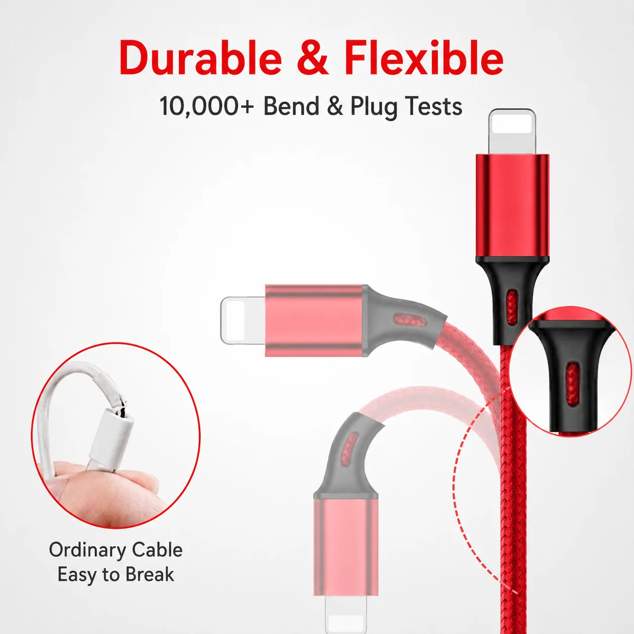 3 in 1 Multi Charging Cable 2.4A Type C Lightning Micro USB Charger Cord 1.2m for iPhone Samsung Xiaomi Android Phone Tablet