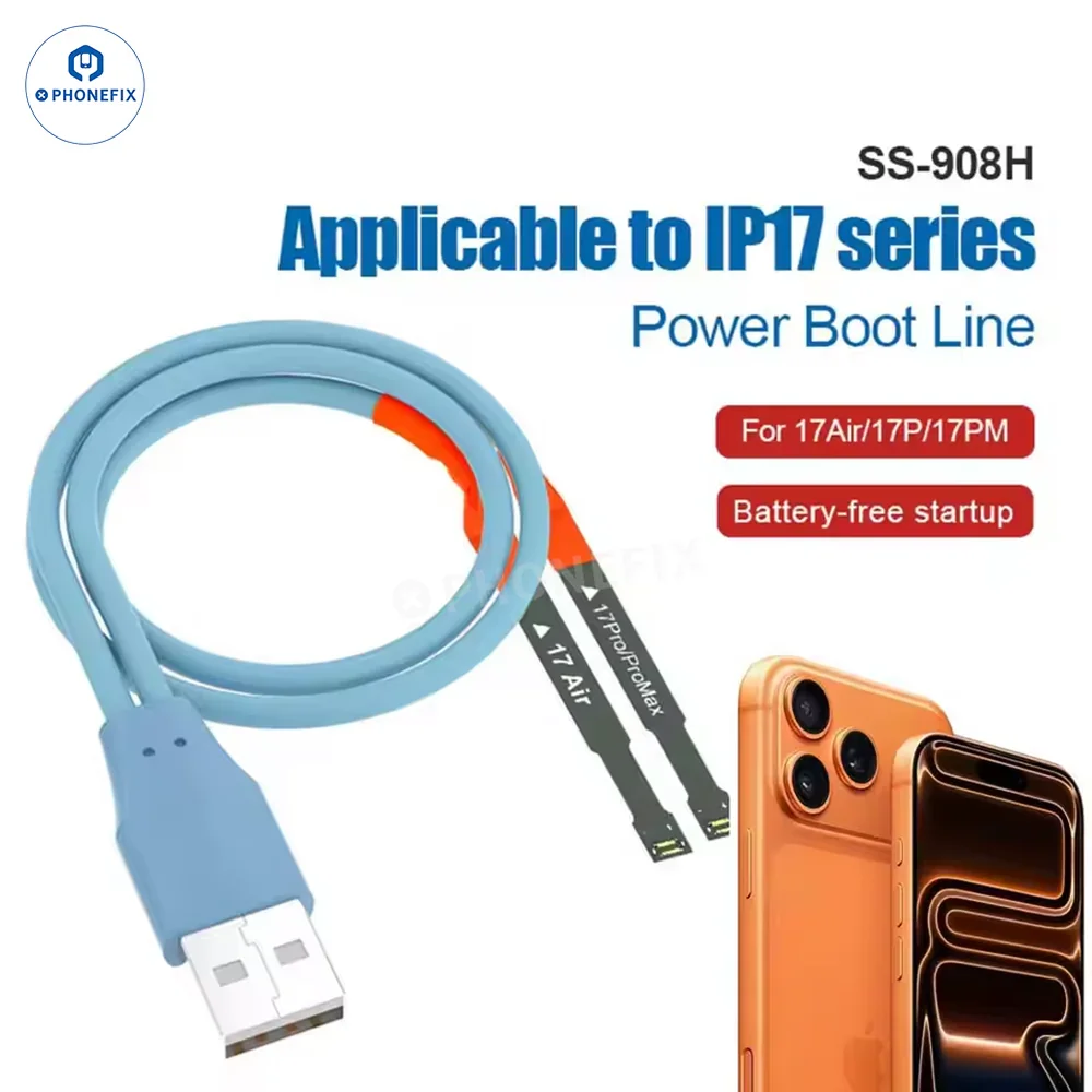 SUNSHINE SS-908H Power Supply Cable with Original Battery Buckle for iPhone 17 Air/17Pro/17 ProMax Motherboard Without A Battery