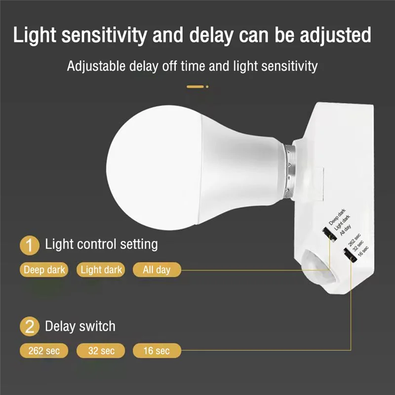 A21I-E27 LED Bulb Light Holder PIR Human Body Infrared Sensor Lamp Holder 220V With Regulate Switch Motion Detector Lamp Base Du