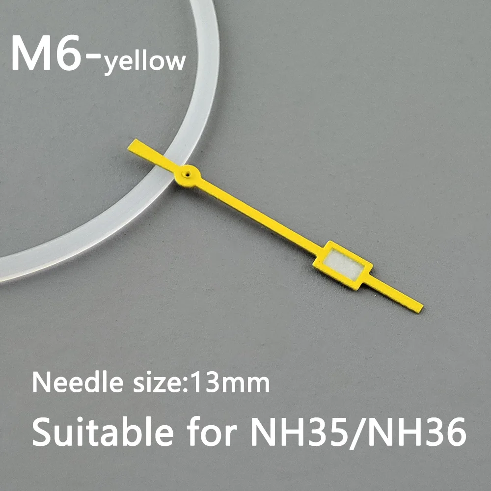 NH35 hands pointer Silver needle green luminous, Watch accessories,suitable for nh35 Second Hands nh36  movement M6