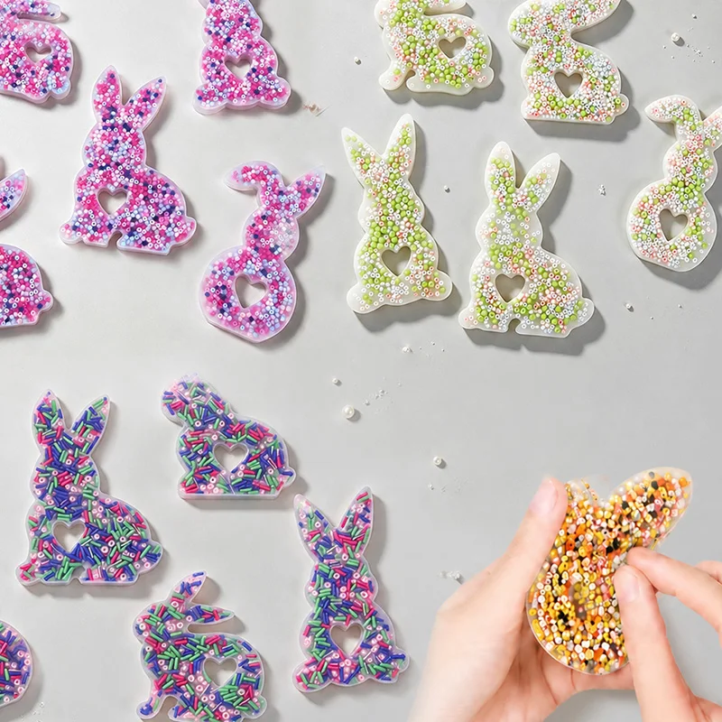 3D Bunny Skin Picking Fidget Toys Rabbit Skin Picking Pocket Pads Stress Relief for Dermatillomania ADHD OCD
