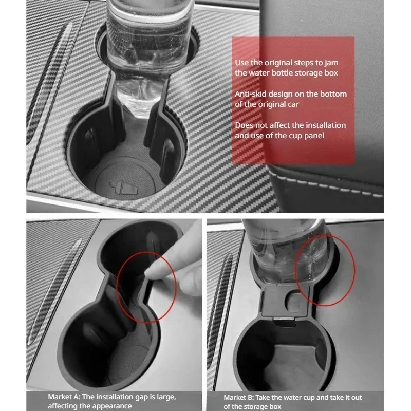 Controle Central Água Cup Limiter, Conjoined Silicone Titular, Copa Modificação Acessórios, Tesla Model 3, Highland, 2024