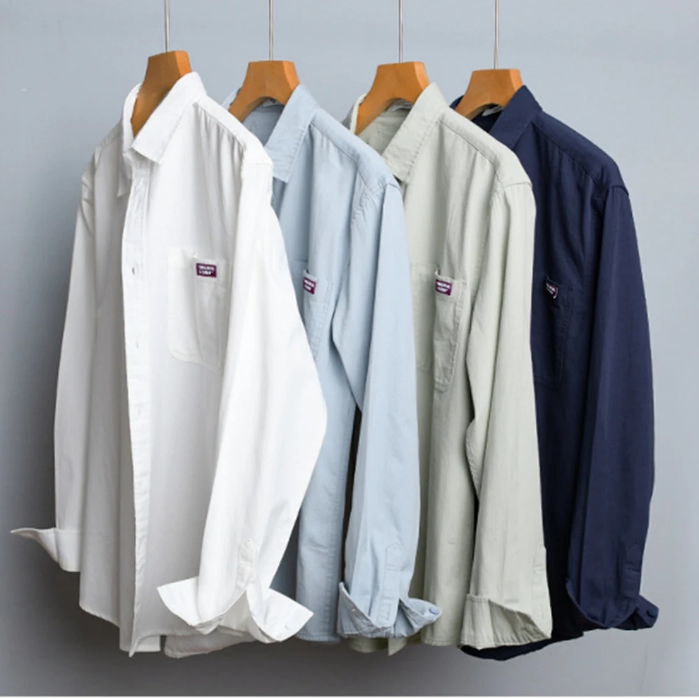 

Simple cotton man shirts long sleeve soft solid men's clothing Tops Spring Autumn regular Casual shirts for men