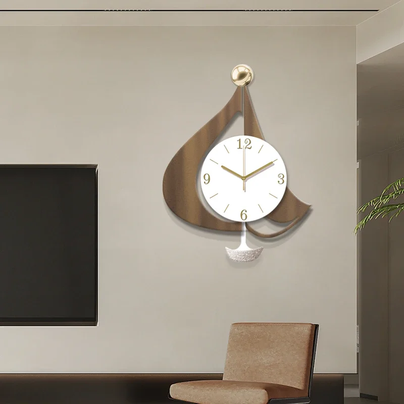 UV Engraved Luxury Wall Clock  High-End Restaurant Decorative Timepiece  Simple Silent Hanging Clock Symbolizing Smooth Sailing