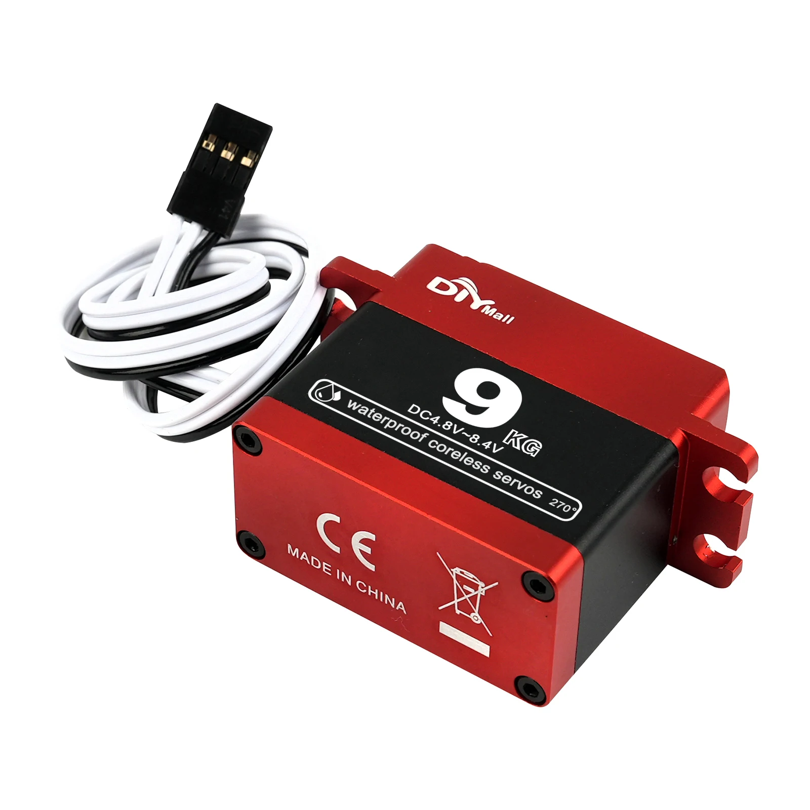 Servomotor Digital RC de 9KG, engranaje de Metal de 180/270/360 °, Servos sin núcleo impermeables para coches de control remoto 1/10 1/12, TK-09MG de ala fija