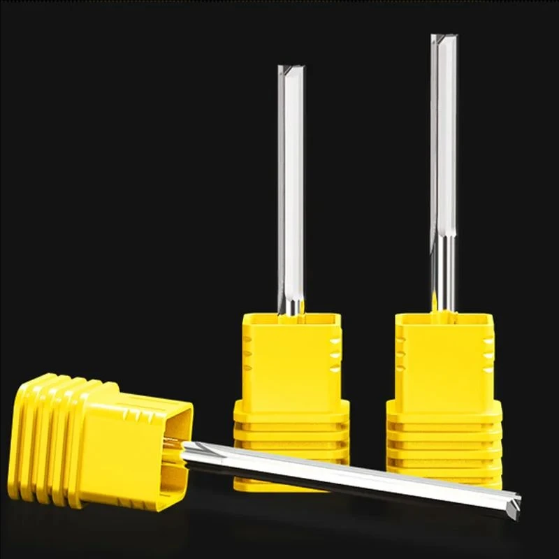 HUHAO 3.175mm 4mm 6mm Gambo Slot Dritto 2 Flauto Fresa in Metallo Duro di Acciaio Fresa CNC Router di Legno Bit Incisione Bit Strumenti
