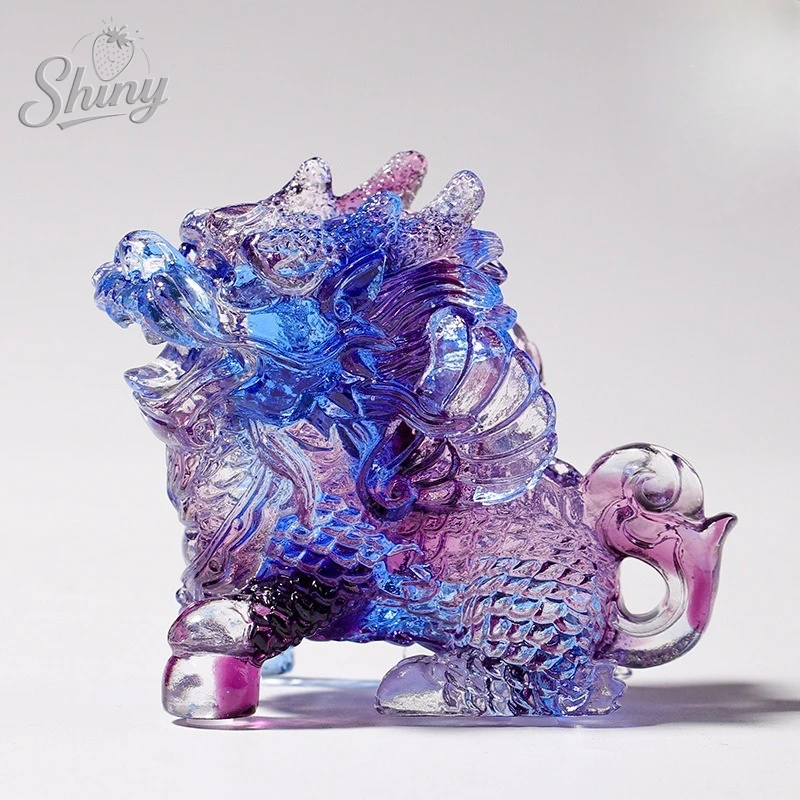 

Colored Glaze Colored Glass Unicorn Ornaments Office Study Desktop Home Entrance Decorations Crafts Chinese Gifts