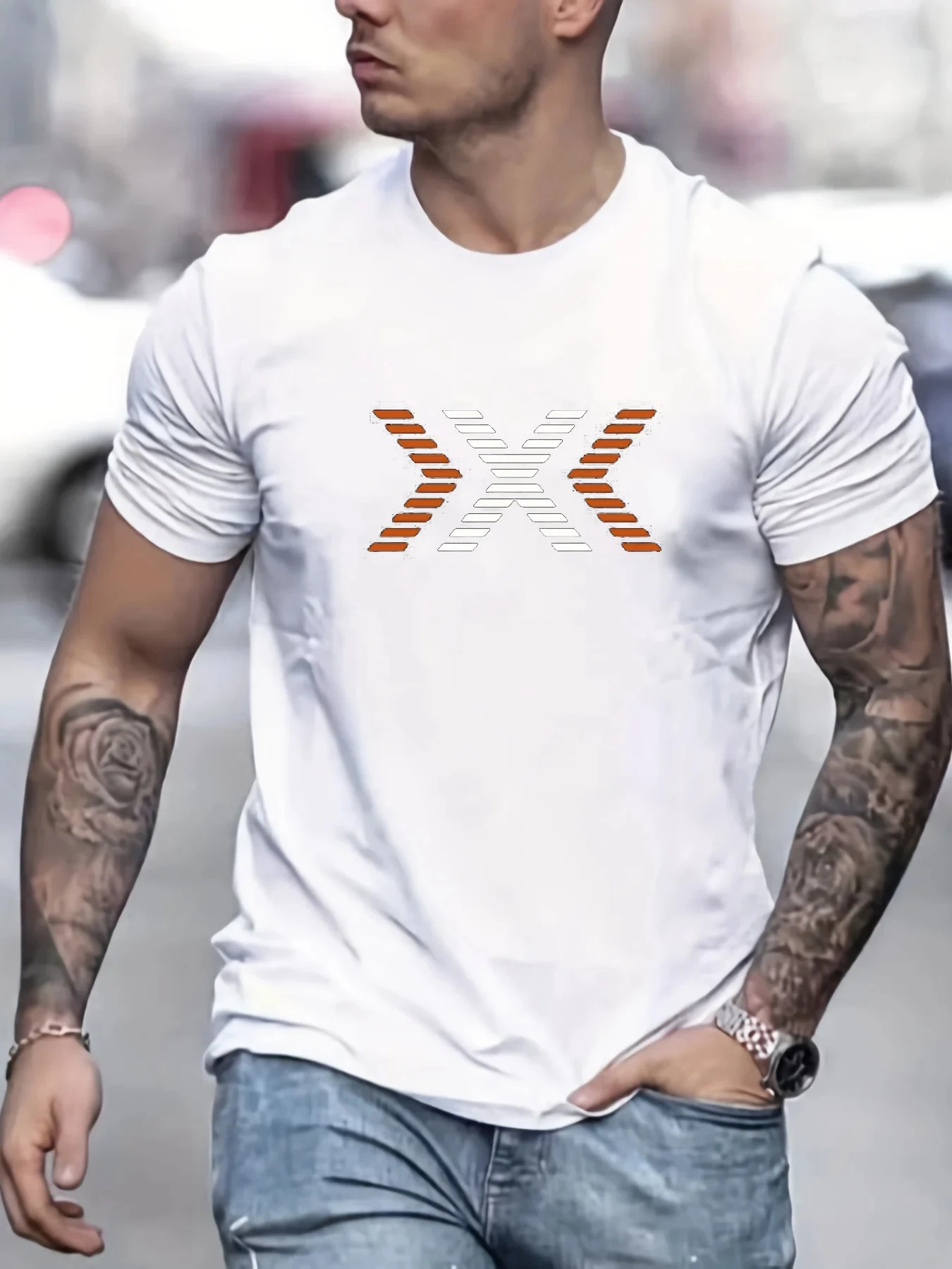 

Men and Women Round Neck Short Sleeve T-Shirt, Fashion Printed Casual Loose Shirt, Summer