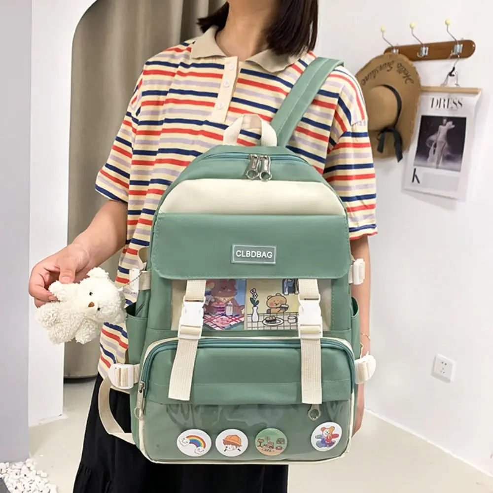 Mochila de nailon de gran capacidad para niños, bolso escolar de lona, estilo coreano