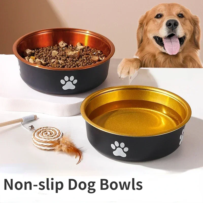 강아지밥그릇  Stainless Steel Pet Dog Bowl Non Slip Durable Dogs Feeding Bowls for Small Medium Dogs Cat Placemat Feeder Pet Product