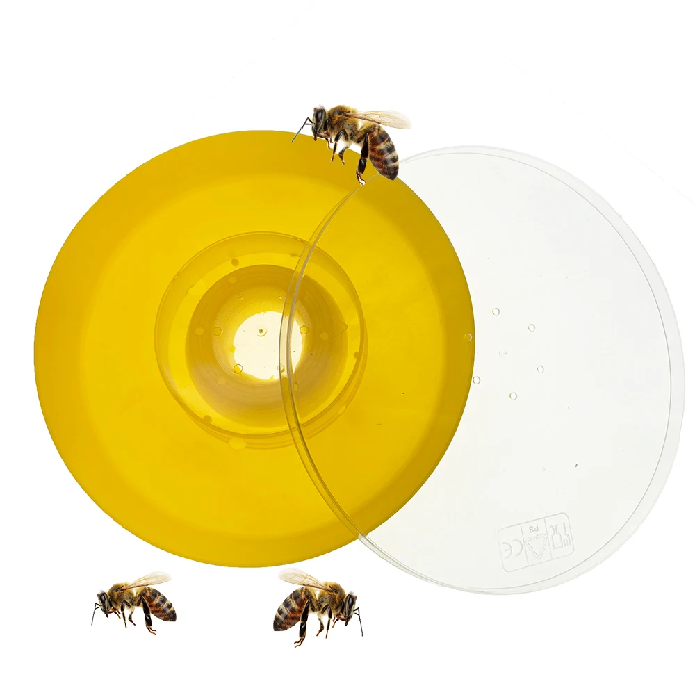 

2L Honey Bee Feeder Plastic Rapid Round Hive-Top Water Above Frame Sugar Syrup Winter Feeding Beekeeping Without Crake Open