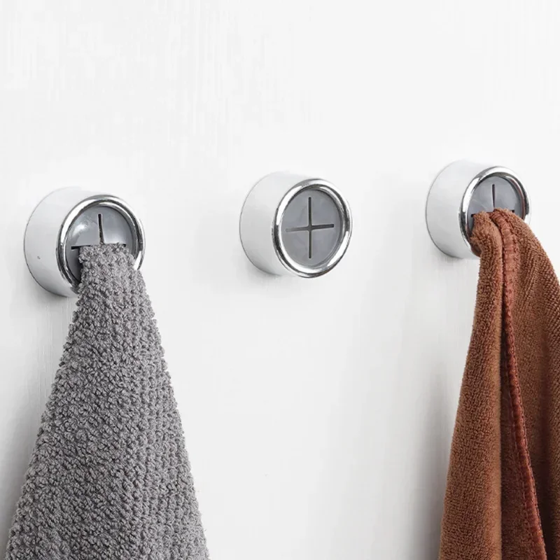 Punch Free Towel Plug Holder Bathroom Organizer Rack Wall Mounted Storage Hook Self-adhesive Wash Cloth Clip Kitchen Accessories