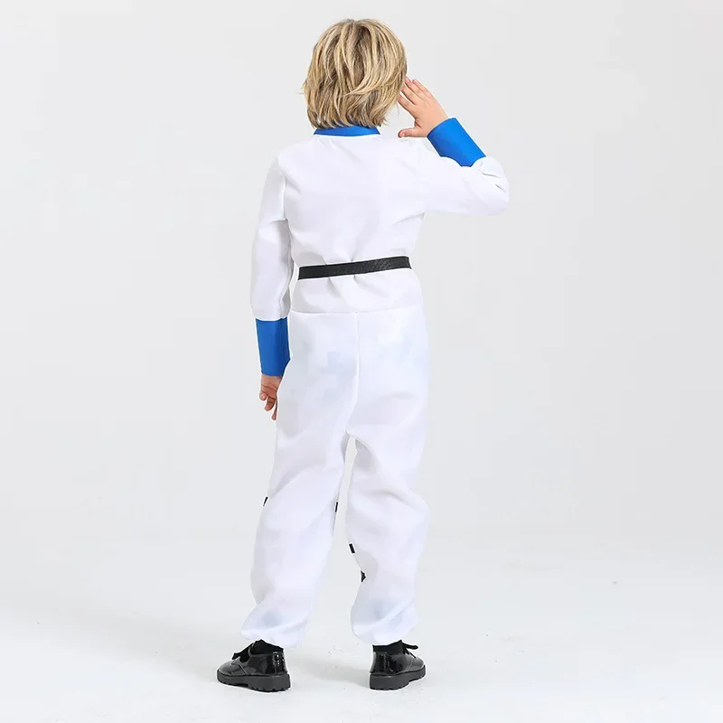 Astronaut Kostuum Kids White Space Suit Jumpsuit Boy Girl Halloween Cosplay Party Show Outfit Podiumkleding 2024