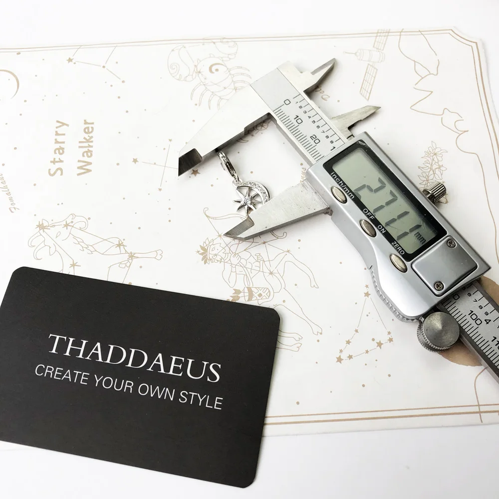 سحر قلادة نجمة وقمر جديد أوروبا نمط مجوهرات للنساء هدية عصرية في 925 الفضة الاسترليني #2