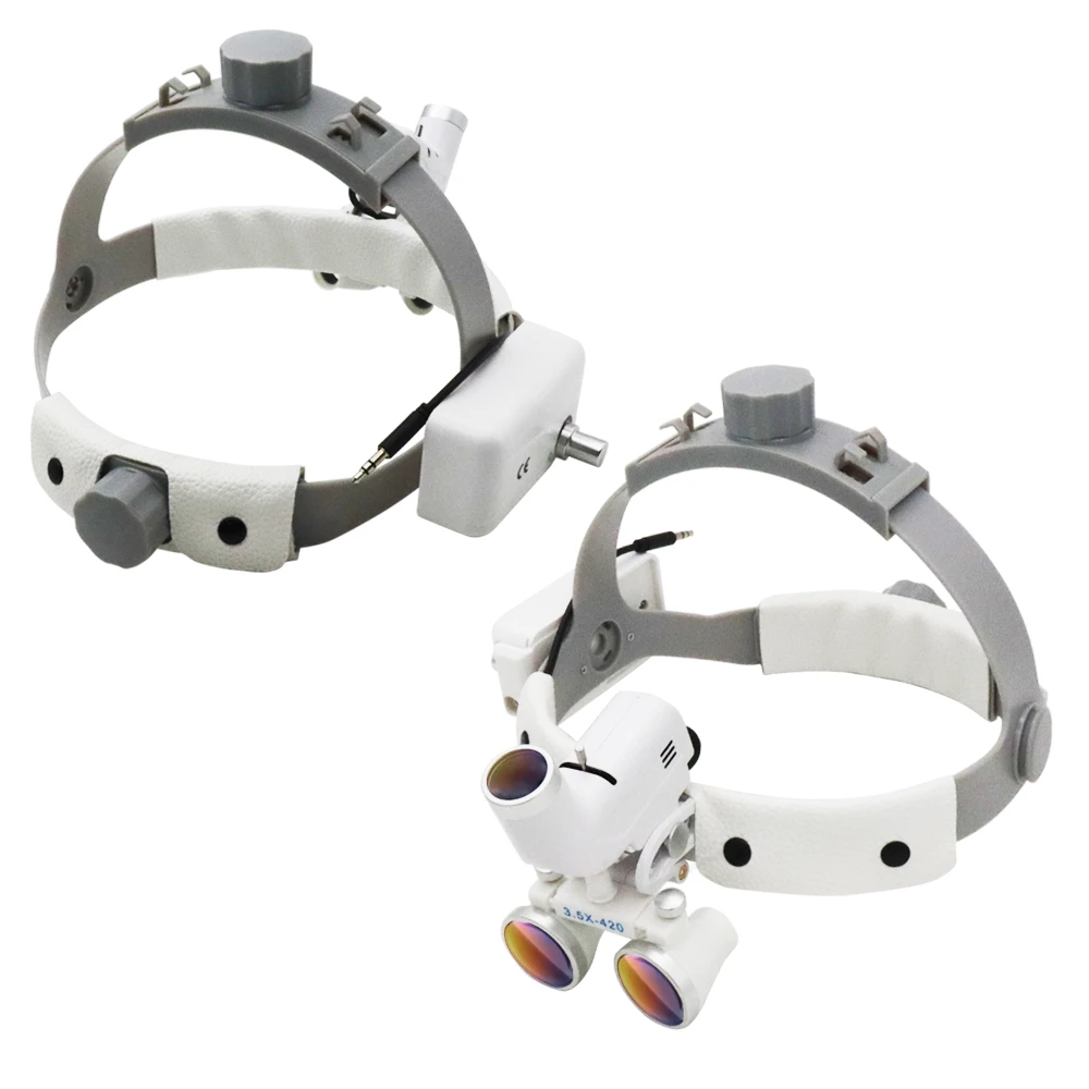 Surgical Headlight Spotlight Brightness Spot Adjustable Dental Headlamp Oral Lamp For Dentist 2.5X/3.5X magnifying glass
