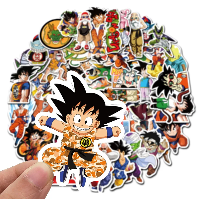 50Pcs Anime Dragon Ball Super Saiyan Son Goku Cartoon Stickers Notebook Motorcycle Skateboard Computer Mobile Phone Stickers