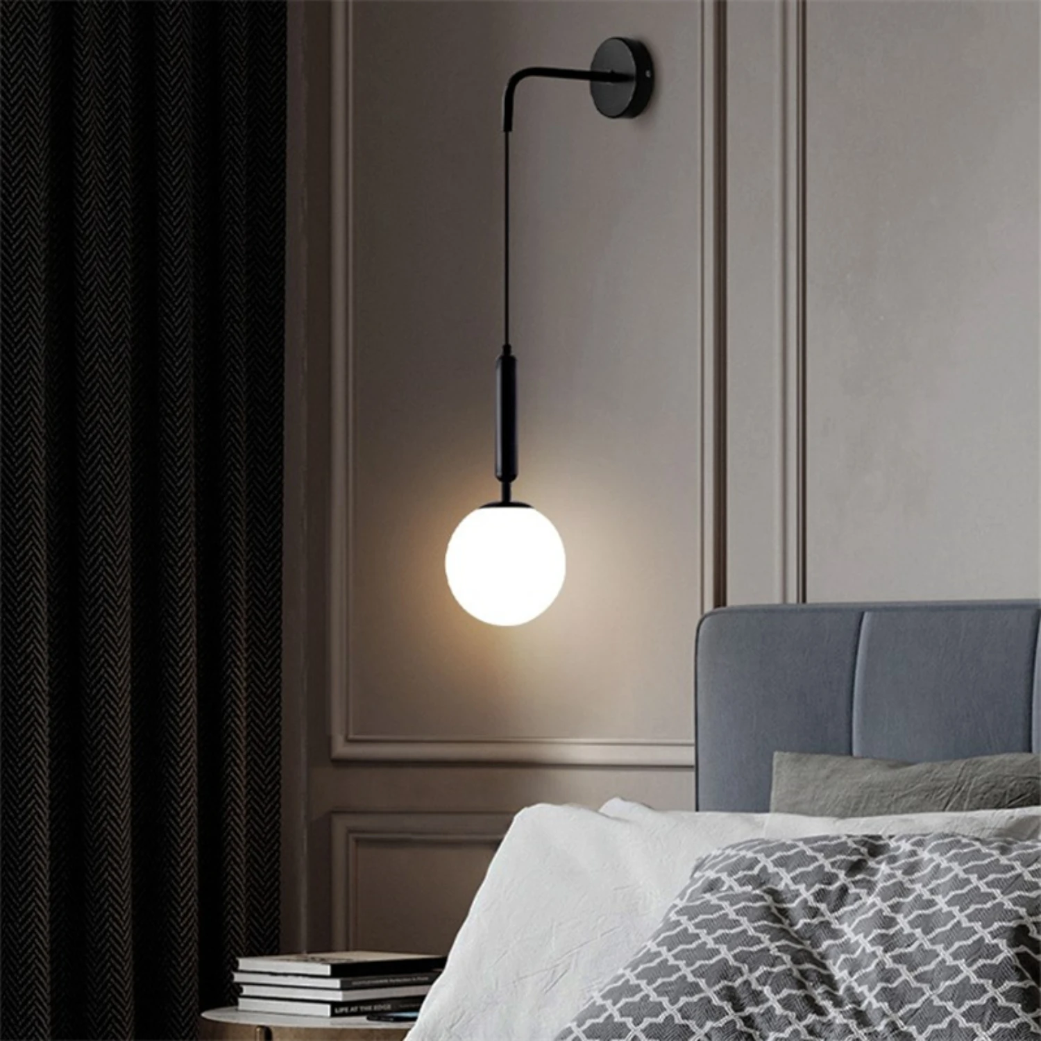 New Luxurious Modern Nordic Creative Glass LED Wall Lamp - Stylish and Unique Light Fixture for Living Room Bedroom Bedside - El