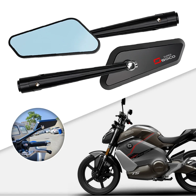 2-個の落下防止耐久性のあるオートバイ小型バックミラーバックミラー-super-soco-cux-tc-tcmax-cpx-tsx-titan-explorer-用