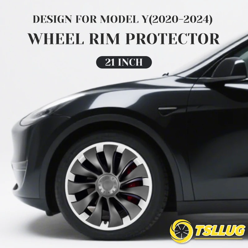

TSLLUG 4PCS 21 Inch Wheel Cover for Tesla Model Y 2020-2024 13th Ring Protection Wheel Cover ABS Rim Hubcaps Accessories