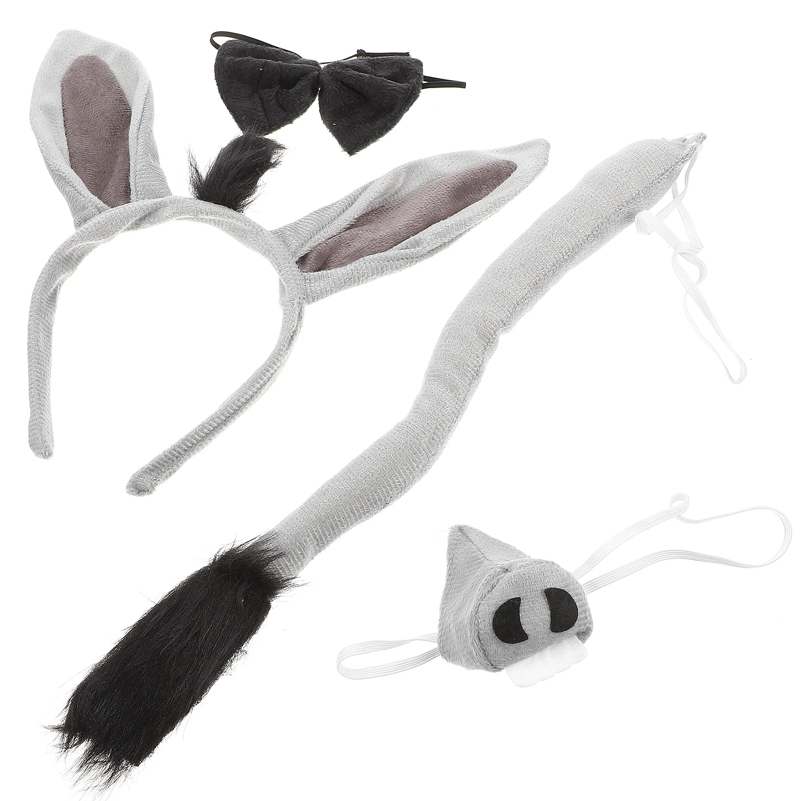 

Donkey Headband Costume Bowtie Nose Decor Cosplay Tail Accessories Ear Kit Ears Decorative Bow-tie