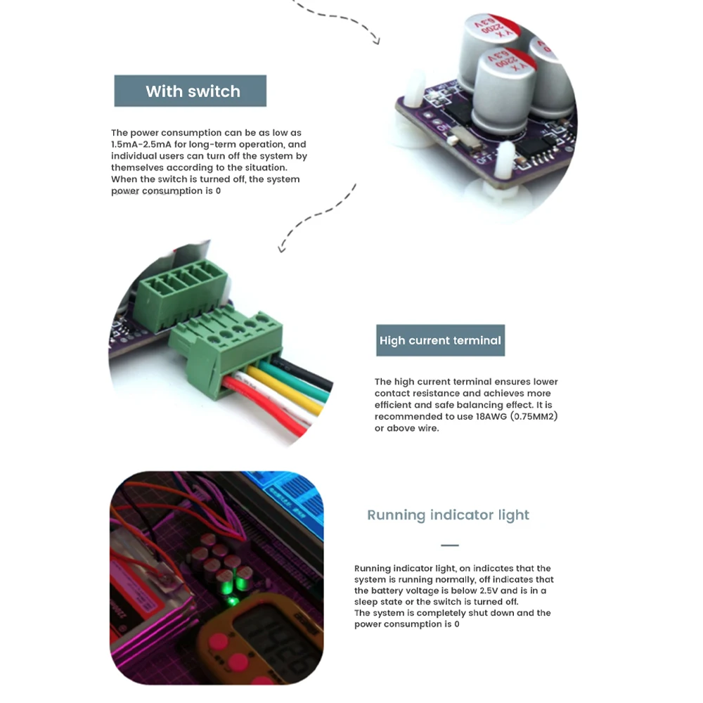 BMS 3S 4S 6S 17S lithium battery balance board 6A ternary lithium polymer lithium battery protection board