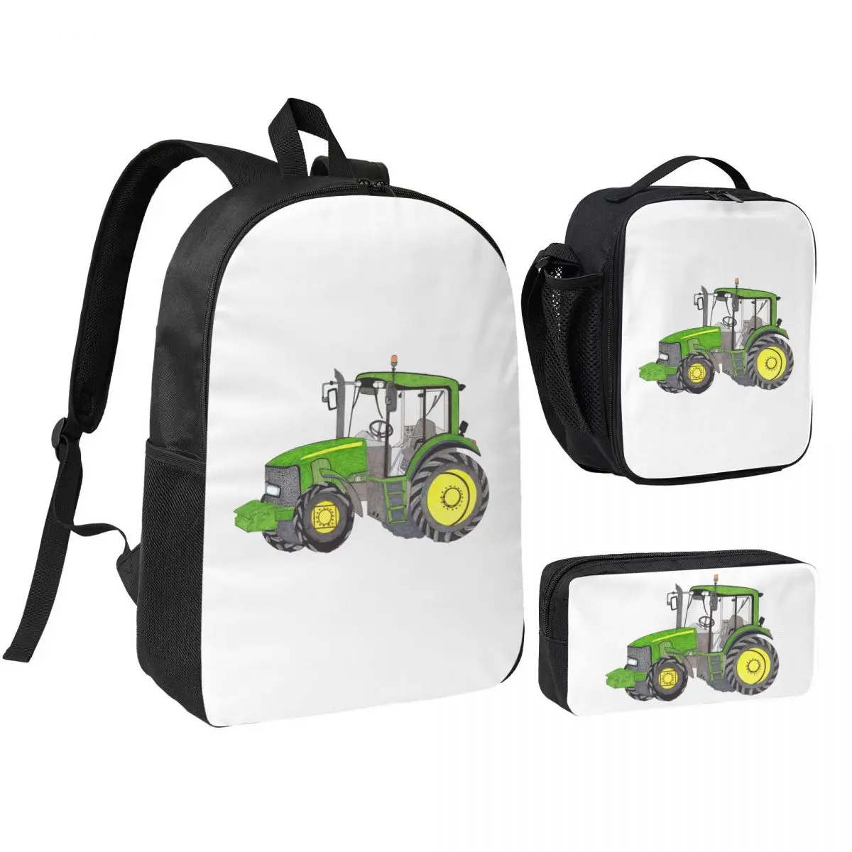 

TRACTOR Backpack Student BookBag School Bag Shoulder Bags 3ps Insulated Lunch Bag Pencil Case