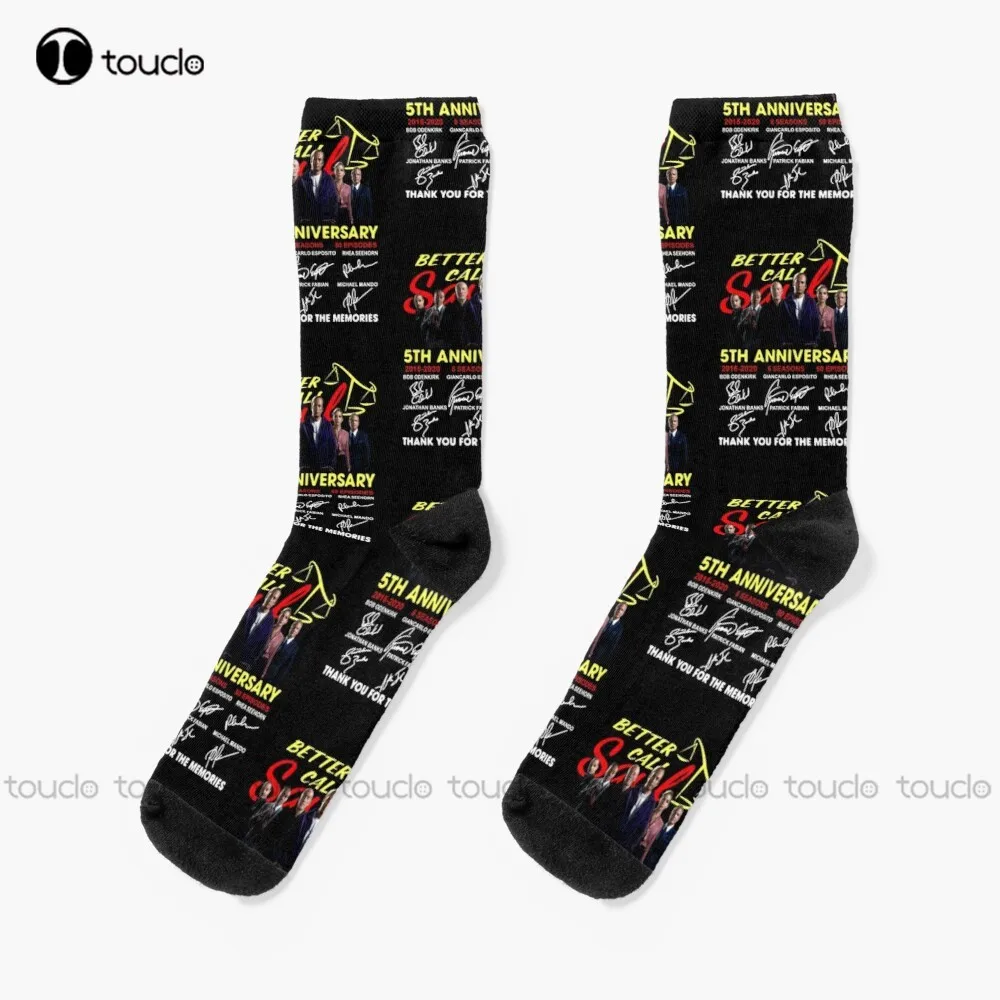 7 Years 2015 2022 Better Call Saul Signatures Socks Mens Athletic Socks 360° Digital Print Creative Funny Socks Halloween New