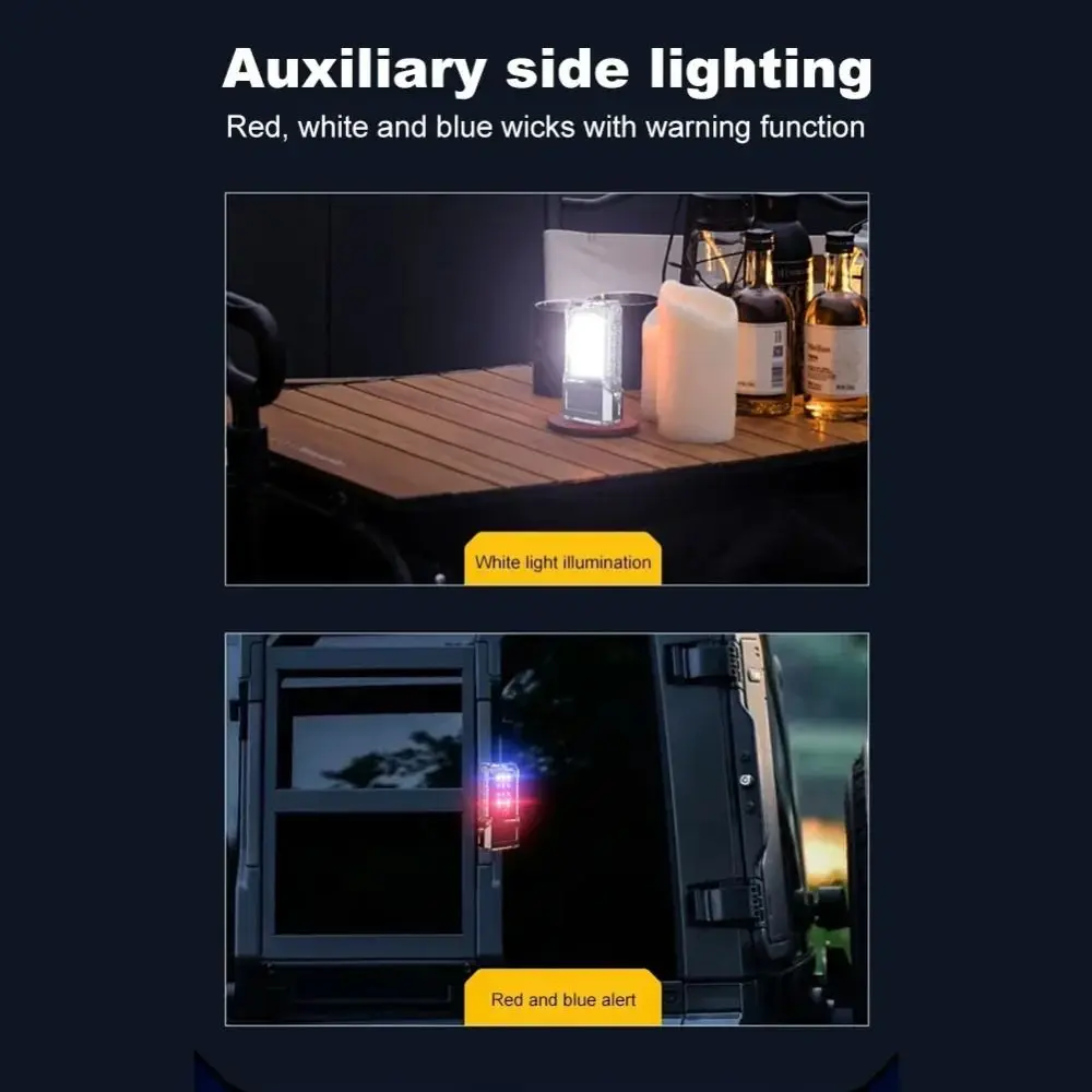 Rotatable Mini Keychain Flashlight Super Bright 90 Degree Portable Work Light USB Rechargeable Multifunction