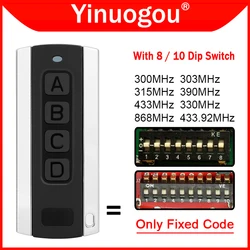 Clone 300MHz 303MHz 315MHz 330MHz 390MHz 433MHz 868MHz With 8 / 10 Dip Switch Fixed Code Garage Door Remote Control Duplicator