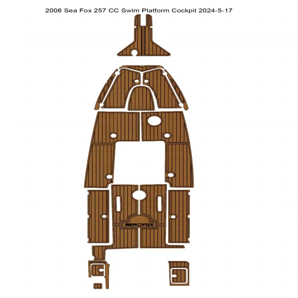 

2006 Sea Fox 257 CC Платформа для плавания Кокпит Лодка EVA Искусственный тик Палуба Напольный коврик SeaDek MarineMat Gatorstep Стиль Самоклеящаяся