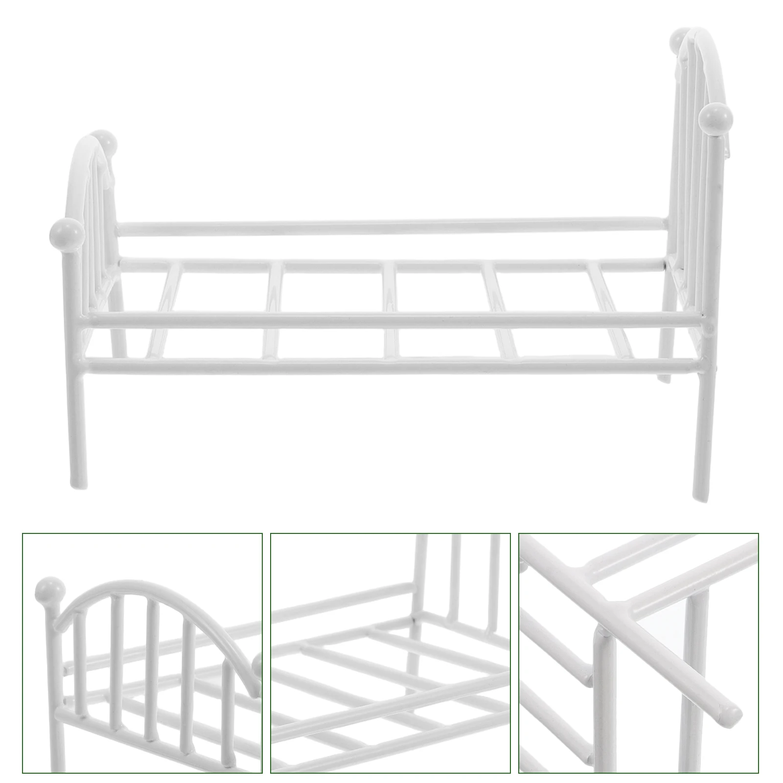 

Artificial Small Bed Flower Pot Stand Vintage Decor Iron Dollhouse Scenery Props