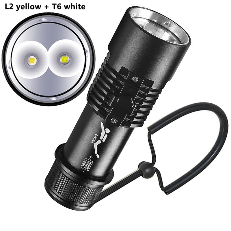 Diving flashlight P70 high-brightness flashlight L2 magnetic control switch professional diving fill light LED light