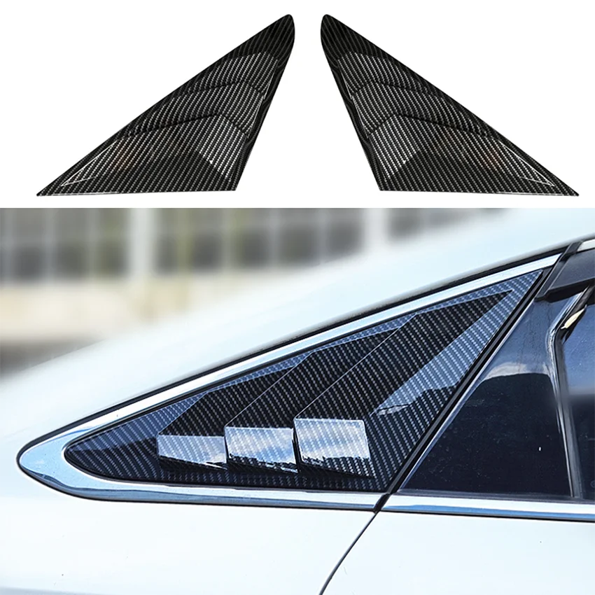 2Pcs Rear Window Louver Shutter Trim Cover For Hyundai Sonata 2015-2019 Triangular Exterior Tuning Aftermarket Accessories Style