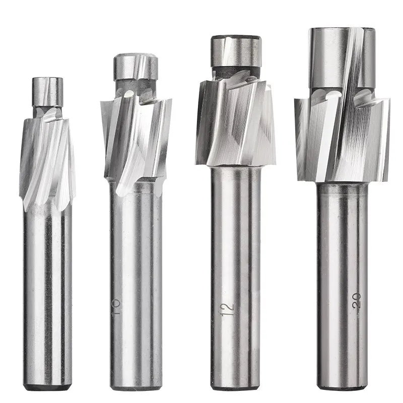 XCAN 1pc HSS Counterbore frez trzpieniowy M3.2-M20 4 flet Pilot dłutowanie Bit Counterbore Mill frezowanie nóż do drewna/wiercenie metali — zdjęcie 2
