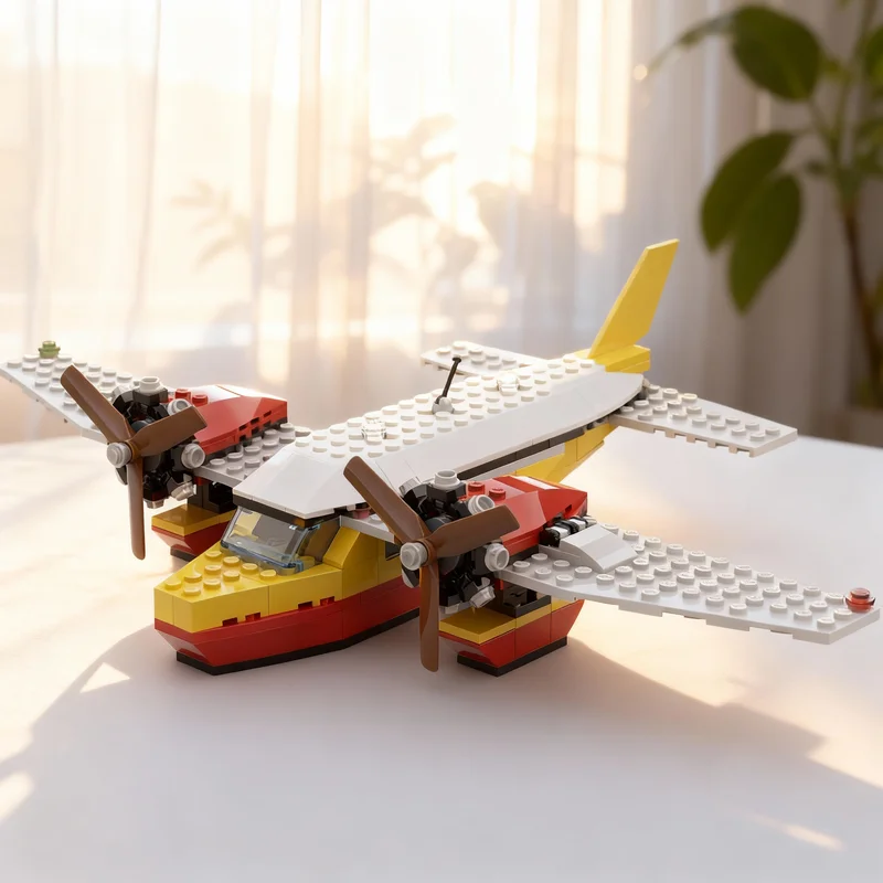 

220 деталей MOC: Авиалайнер-хоппер для межгородских перевозок, модель грузового самолета, конструктор, игрушки, строительные блоки, рождественские подарки, идея для творчества своими руками