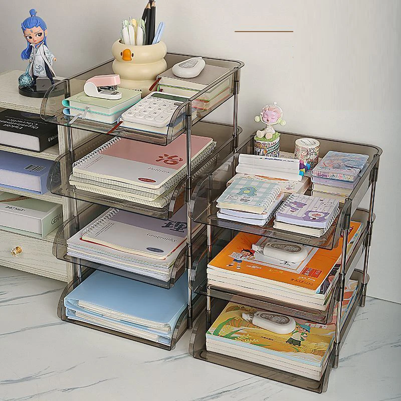 New Large Simple Bookshelf Office Desktop Storage Rack Table Multi-layer Desk Organize Shelf Storage Box School Supplies