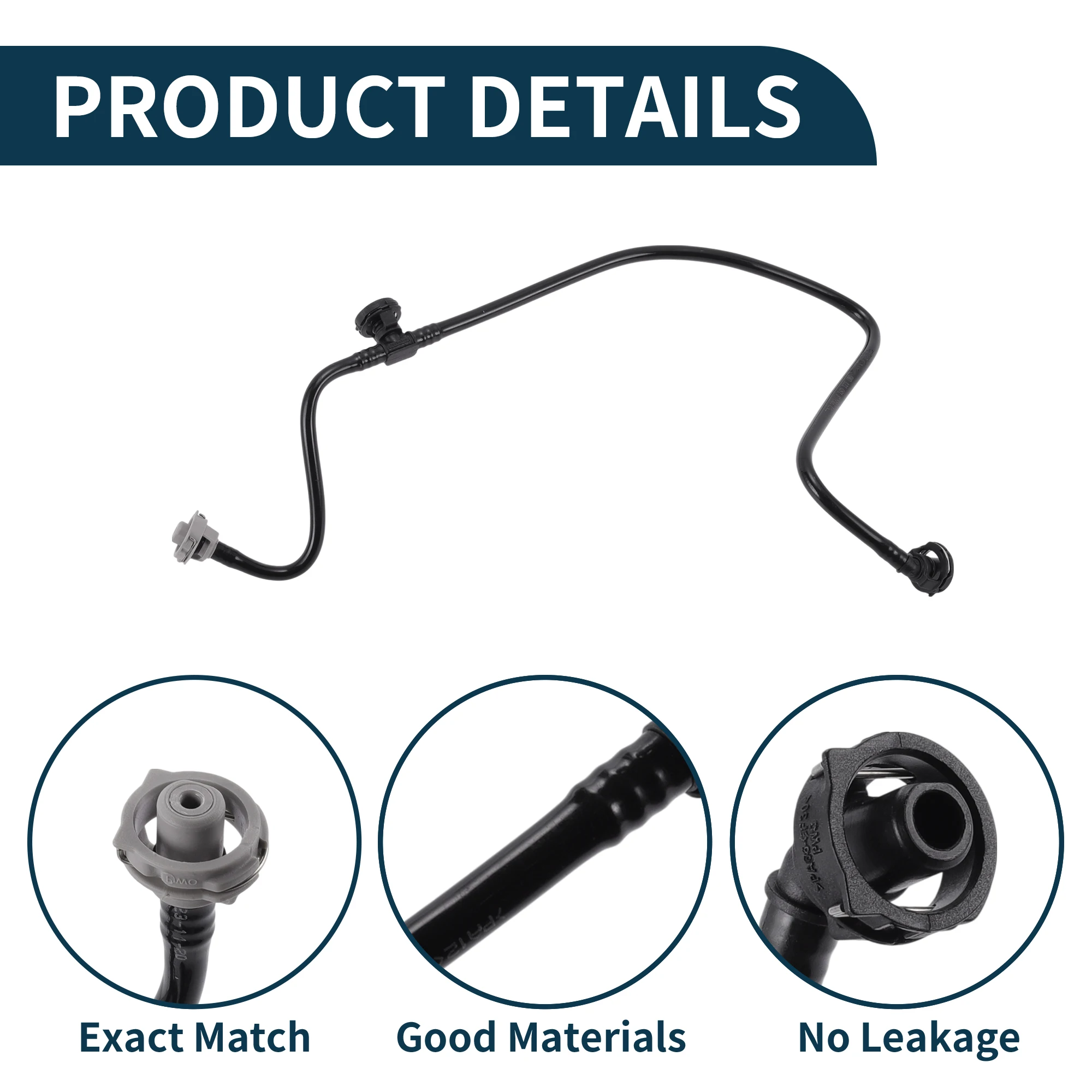 

UXCELL Radiator Hose Heater Hose Radiator Outlet Hose Pipe for Audi Q8 2019-2024 No.4M0121081F Rubber Coolant Pipe Black 1 Pc