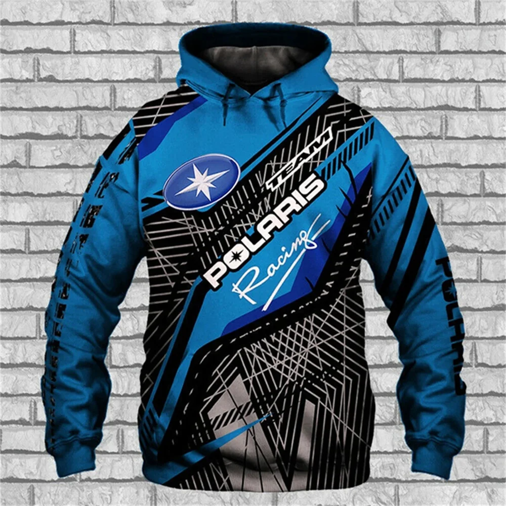 Polaris Racing feminino e masculino Rzr Top de capuz com zíper snowmobile, jaqueta com capuz, moda casual, primavera e outono, v