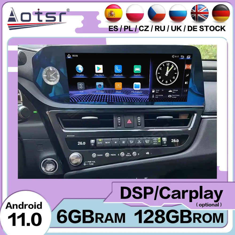 

Android 11 Radio Coche With Bluetooth For Lexus ES ES200 ES300h ES260 XV70 2020 2021 2022 Carplay Automotive Multimedia GPS Navi